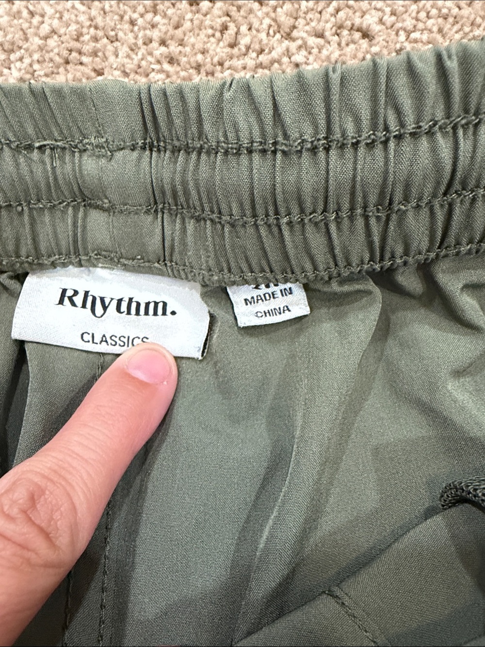 Rhythm. Olive Athletic Drawstring Swim Shorts - Picture 4 of 7